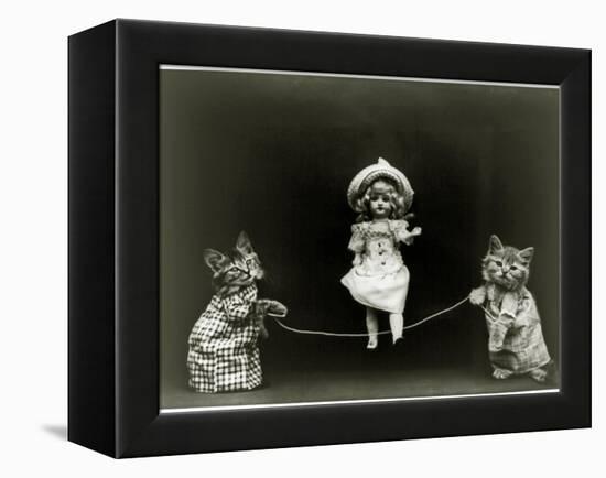 Kittens and a Doll Skipping, 1891-null-Framed Premier Image Canvas