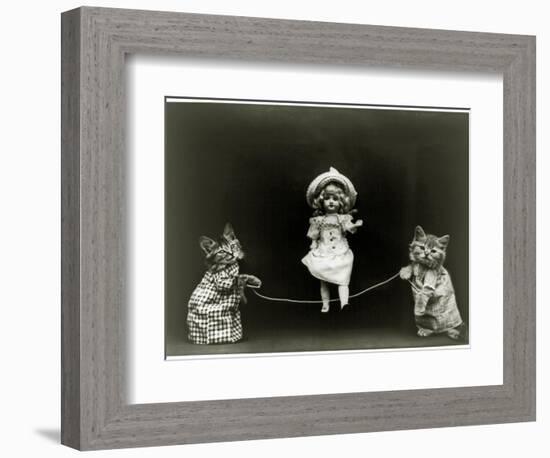 Kittens and a Doll Skipping, 1891-null-Framed Giclee Print