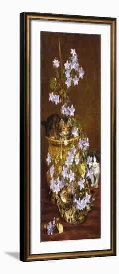 Kittens and Flowers, c.1903-Wilson Hepple-Framed Giclee Print