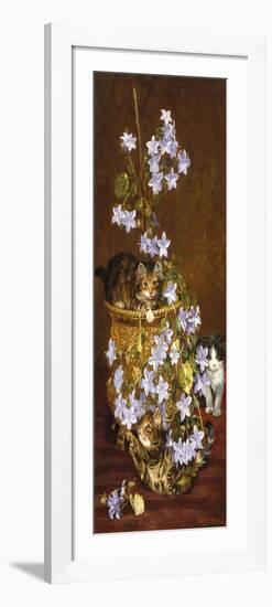 Kittens and Flowers, c.1903-Wilson Hepple-Framed Giclee Print