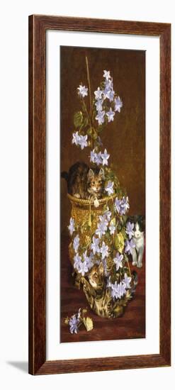 Kittens and Flowers, c.1903-Wilson Hepple-Framed Giclee Print