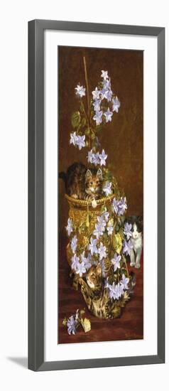 Kittens and Flowers, c.1903-Wilson Hepple-Framed Giclee Print