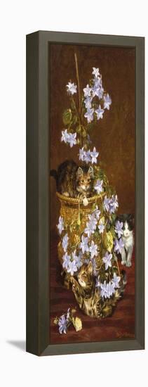 Kittens and Flowers, c.1903-Wilson Hepple-Framed Premier Image Canvas