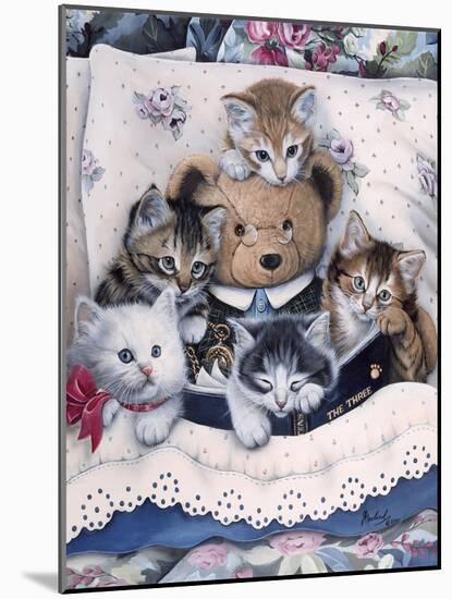 Kittens and Teddy Bear-Jenny Newland-Mounted Giclee Print