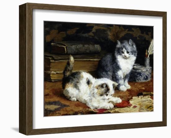 Kittens at Play-Charles Van Den Eycken-Framed Giclee Print