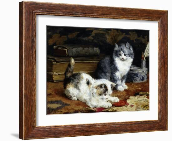 Kittens at Play-Charles Van Den Eycken-Framed Giclee Print