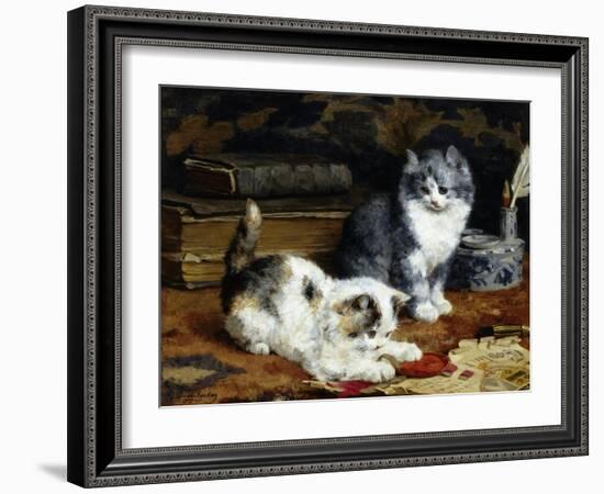 Kittens at Play-Charles Van Den Eycken-Framed Giclee Print