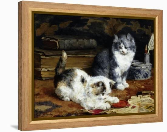 Kittens at Play-Charles Van Den Eycken-Framed Premier Image Canvas