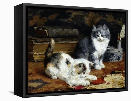Kittens at Play-Charles Van Den Eycken-Framed Premier Image Canvas