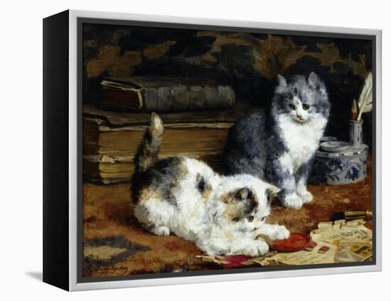 Kittens at Play-Charles Van Den Eycken-Framed Premier Image Canvas