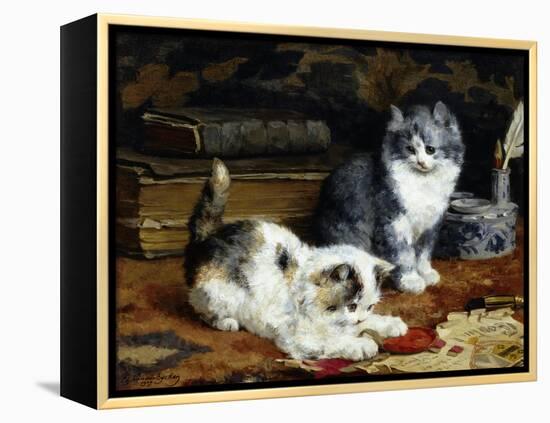 Kittens at Play-Charles Van Den Eycken-Framed Premier Image Canvas