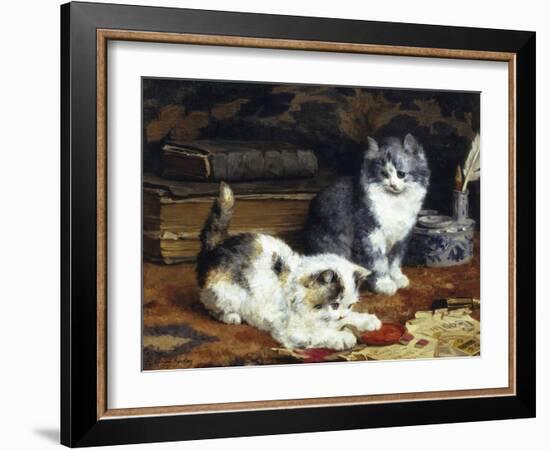 Kittens at Play-Charles Van Den Eycken-Framed Giclee Print