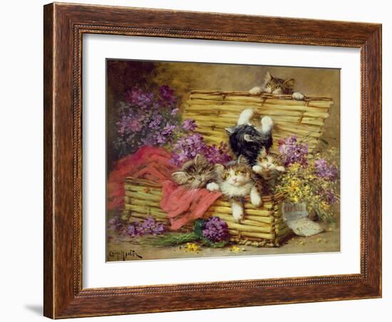 Kittens at Play-Leon-charles Huber-Framed Giclee Print