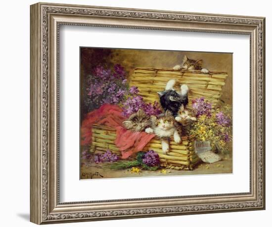 Kittens at Play-Leon-charles Huber-Framed Premium Giclee Print