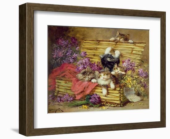 Kittens at Play-Leon-charles Huber-Framed Premium Giclee Print