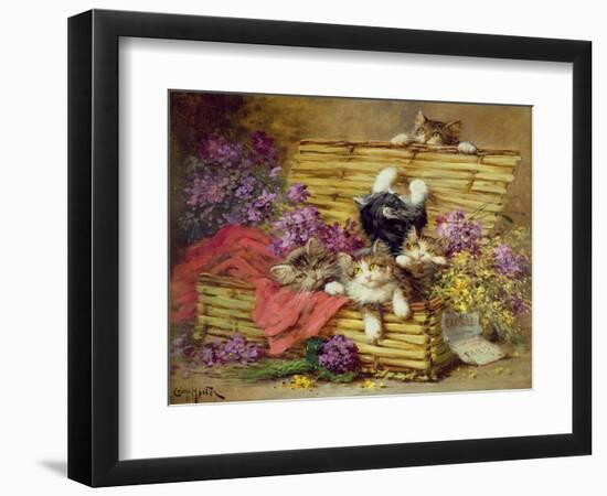 Kittens at Play-Leon-charles Huber-Framed Premium Giclee Print