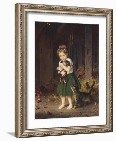 Kittens, c.1865-Ludwig Knaus-Framed Giclee Print