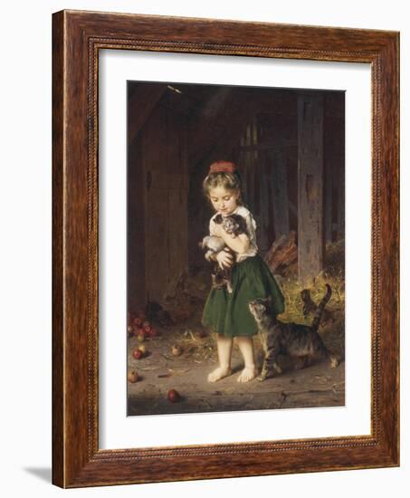 Kittens, c.1865-Ludwig Knaus-Framed Giclee Print