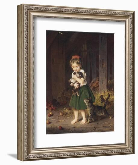 Kittens, c.1865-Ludwig Knaus-Framed Giclee Print