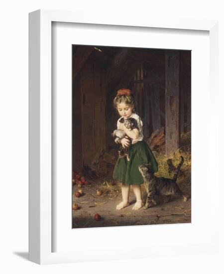 Kittens, c.1865-Ludwig Knaus-Framed Giclee Print
