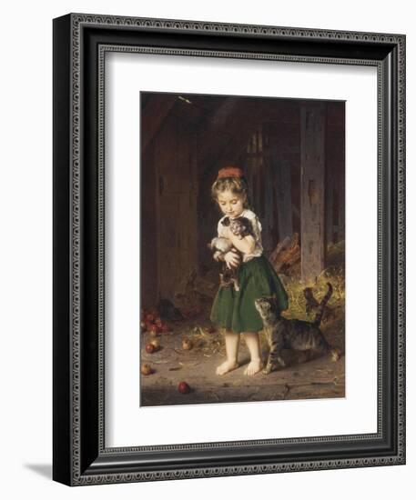 Kittens, c.1865-Ludwig Knaus-Framed Giclee Print