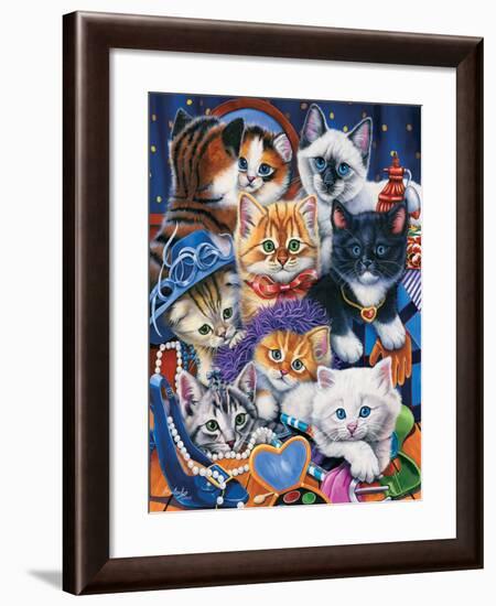 Kittens in Closet-Jenny Newland-Framed Giclee Print