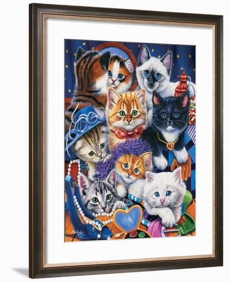 Kittens in Closet-Jenny Newland-Framed Giclee Print