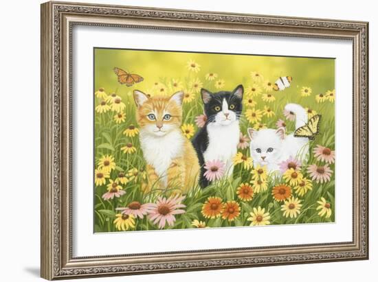 Kittens in the Garden-William Vanderdasson-Framed Giclee Print