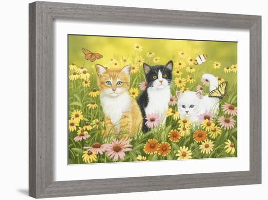 Kittens in the Garden-William Vanderdasson-Framed Giclee Print