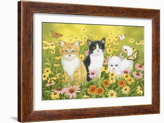 Kittens in the Garden-William Vanderdasson-Framed Giclee Print