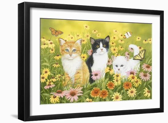 Kittens in the Garden-William Vanderdasson-Framed Giclee Print