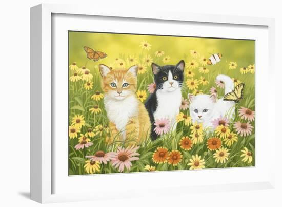 Kittens in the Garden-William Vanderdasson-Framed Giclee Print