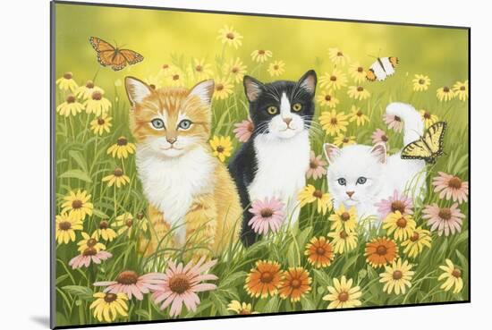 Kittens in the Garden-William Vanderdasson-Mounted Giclee Print