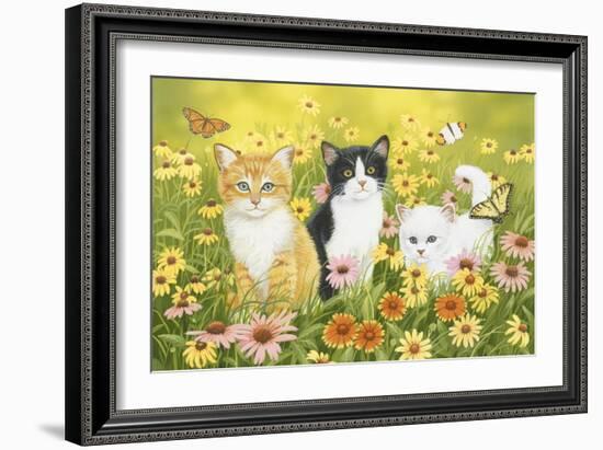 Kittens in the Garden-William Vanderdasson-Framed Giclee Print