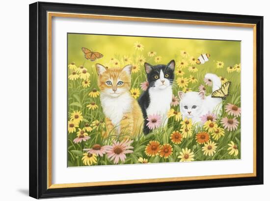 Kittens in the Garden-William Vanderdasson-Framed Giclee Print