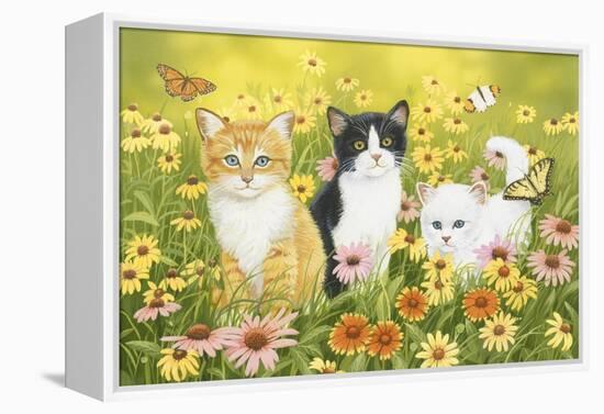 Kittens in the Garden-William Vanderdasson-Framed Premier Image Canvas