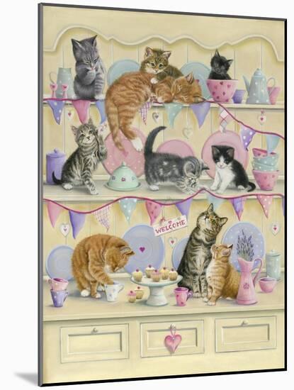 Kittens on Dresser-Janet Pidoux-Mounted Giclee Print
