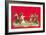 Kittens Playing Tug of War-null-Framed Art Print