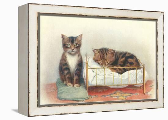 Kittens with Crib-null-Framed Stretched Canvas