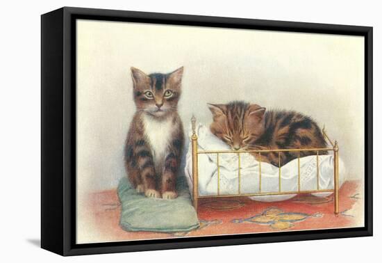 Kittens with Crib-null-Framed Stretched Canvas