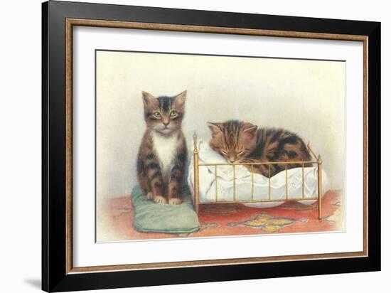 Kittens with Crib-null-Framed Art Print