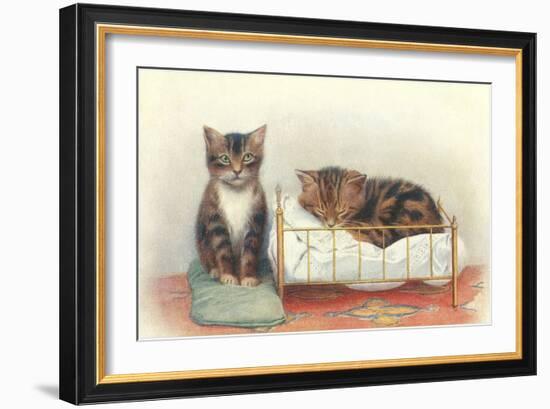 Kittens with Crib-null-Framed Art Print