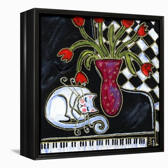 Kitty Asleep on the Piano-Wyanne-Framed Premier Image Canvas
