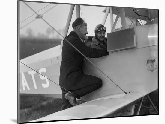 Kitty Brunell in the cockpit of a Blackburn Bluebird aeroplane, c1930s-Bill Brunell-Mounted Photographic Print