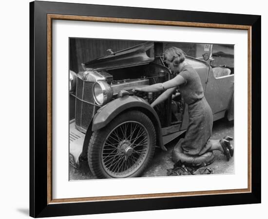 Kitty Brunell Working on Her Mg F Magna-null-Framed Photographic Print