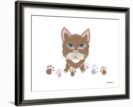 Kitty Footprints-Sartoris ART-Framed Giclee Print