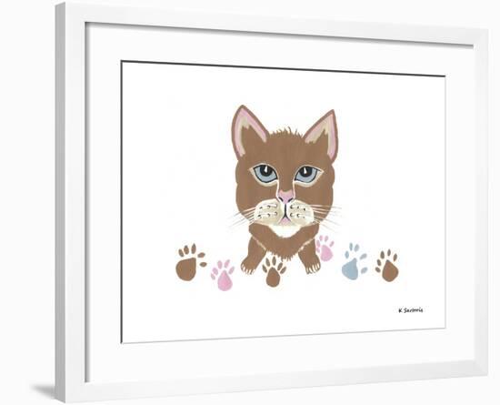 Kitty Footprints-Sartoris ART-Framed Giclee Print