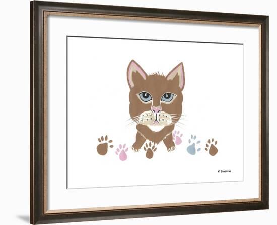 Kitty Footprints-Sartoris ART-Framed Giclee Print
