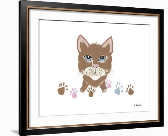 Kitty Footprints-Sartoris ART-Framed Giclee Print