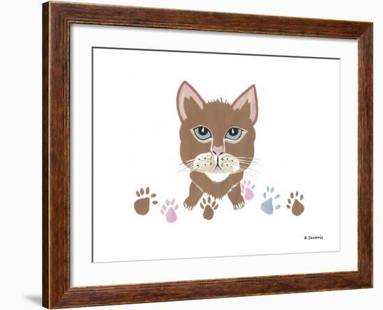 Kitty Footprints-Sartoris ART-Framed Giclee Print